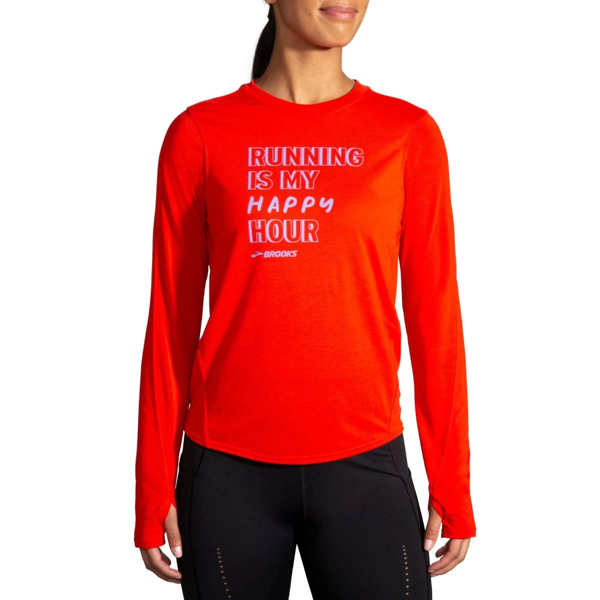 Women's Brooks Running Is My Happy Hour Long Sleeve 221540-624 - Image 2